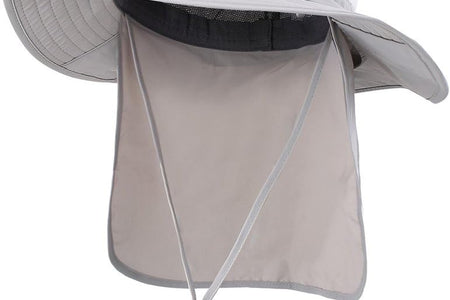 Outdoor UPF50+ Mesh Sun Hat Wide Brim Fishing Hat with Neck Flap